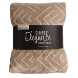 Taupe geo printed plush throw in packaging