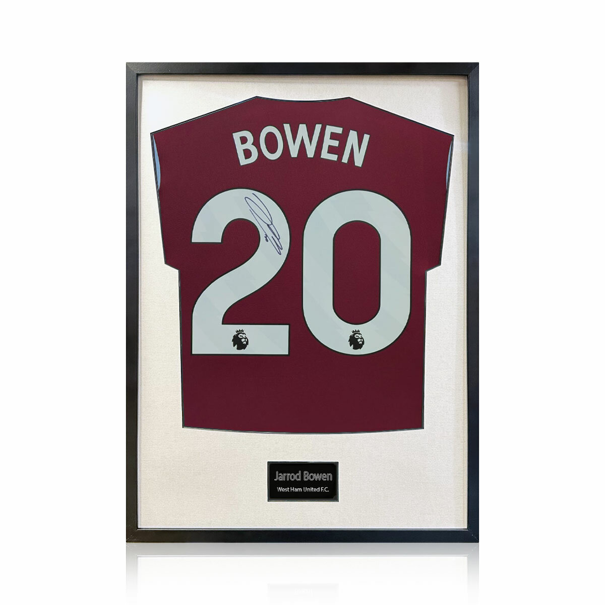 Jarrod Bowen Signed Framed West Ham United Football Shirt in White