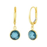 London Blue Topaz Earrings, 14k Yellow Gold