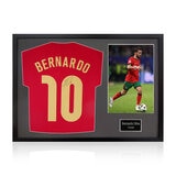 Bernardo Silva Signed Framed Portugal Football Shirt including 1 Photo, with Black Mount