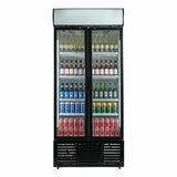 Contender RUG047 783L Commercial Hinged Double Glass Door Fridge, E Rated in White