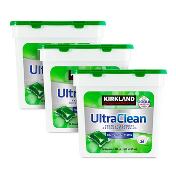 Kirkland Signature Ultra Clean Laundry Capsules, 3 x 36 Pack