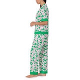 Room Service Ladies Notch Collar Pyjama Set in Green