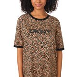 DKNY Ladies Short Sleeve Tee & Jogger Lounge Set in Brown - Large