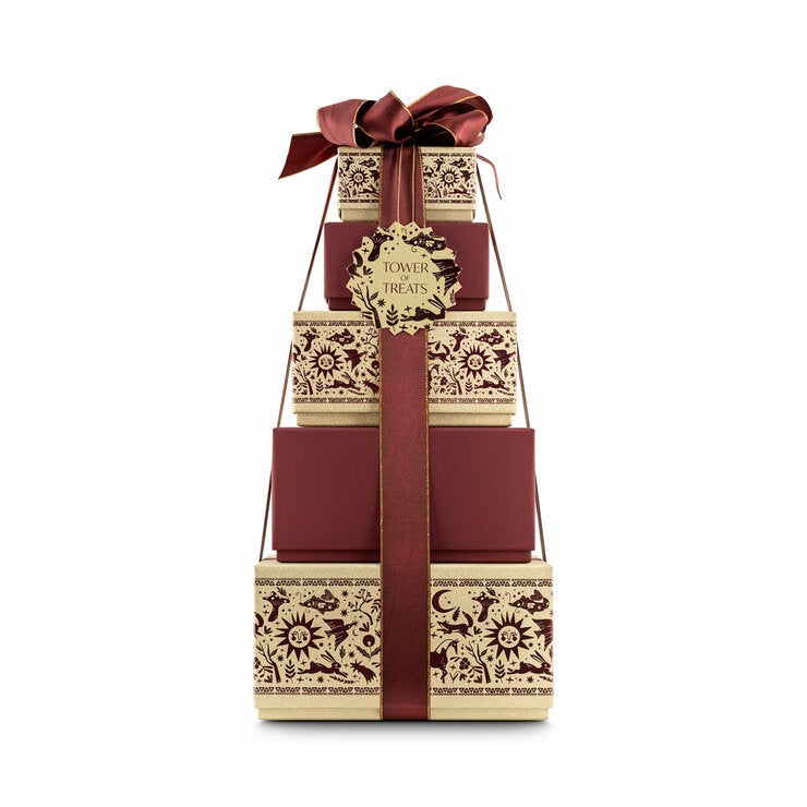 Image of Festive Tower of Treats in Gold