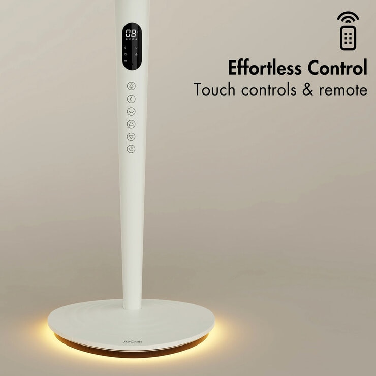 Aircraft Air Lume Pedestal Fan Effortless Control Touch Controls & Remote