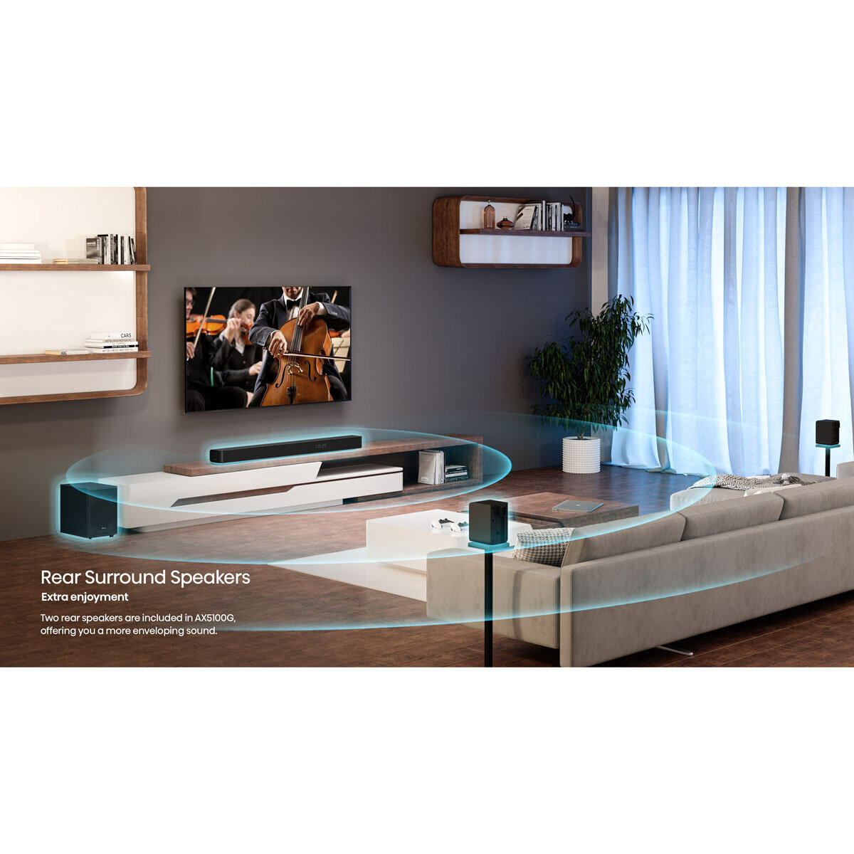 Buy Hisense AX5100G 5.1ch, Soundbar with Wireless Subwoofer, 2 Rear Speakers and Bluetooth at Costco.co.uk