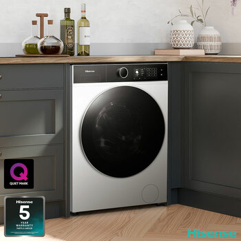 Hisense KitchenFit 5i Series WF5I1245BWR, 12kg Washing Machine, A Rated in White