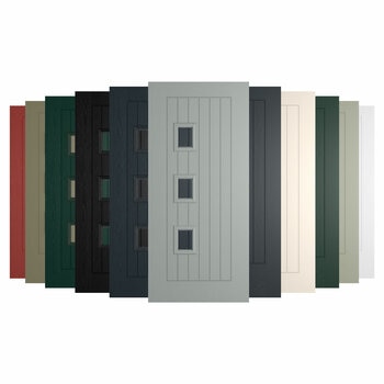 Rotterdam, Left Window Panes, Composite Front Door with Installation up to 1m, in Various Colours