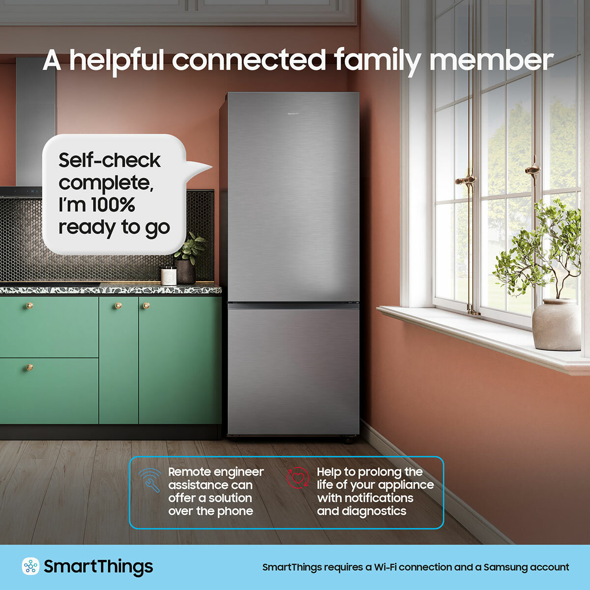 Samsung Series 8 SpaceMax RB53DG703ES9EU 538L Smart Combi Fridge Freezer,E Rated in Refined Inox