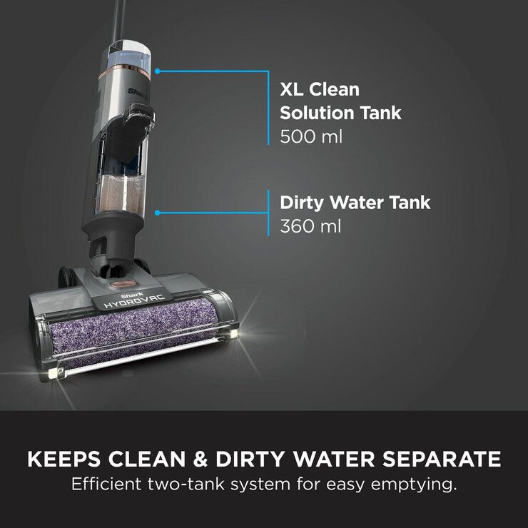 Lifestyle image of Shark HydroVac Cordless Hard Floor Cleaner keeping clean & dirty water seperately