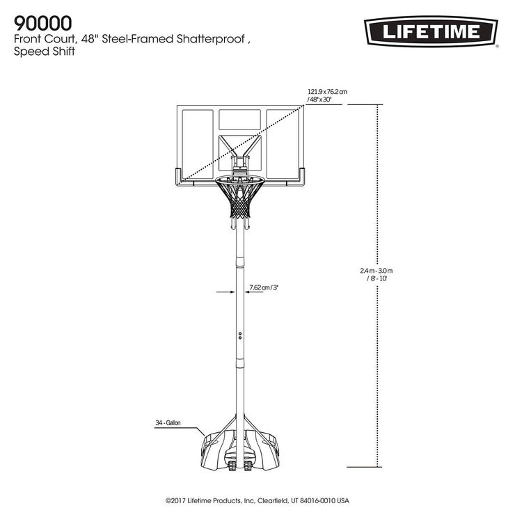 Lifetime 48 Inch (121cm) Portable Basketball Hoop Costco UK