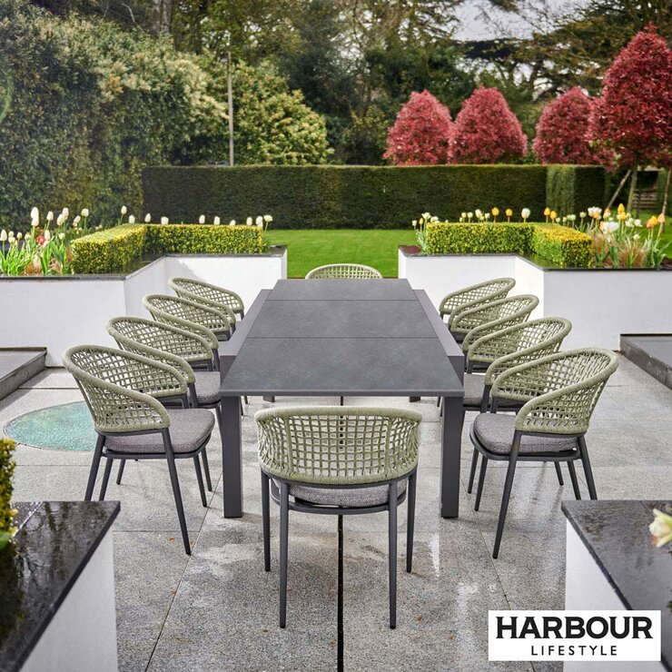 Harbour Lifestyle Anika 11 Piece Extendable Ceramic Dining Set Harbour Lifestyle Anika 11 Piece Extendable Ceramic Dining Set