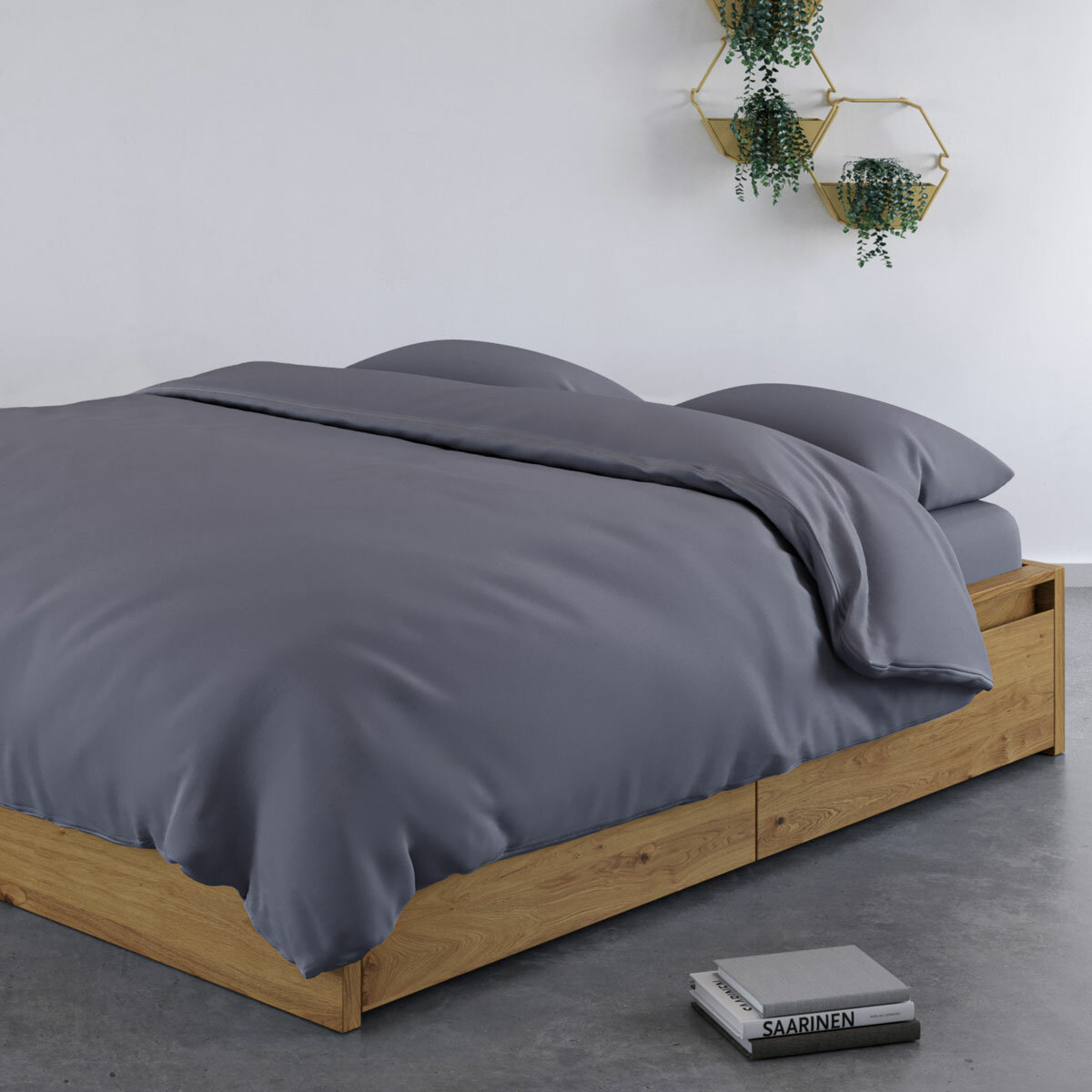 Panda 100% Bamboo Dark Grey Duvet Cover Set in 4 Sizes