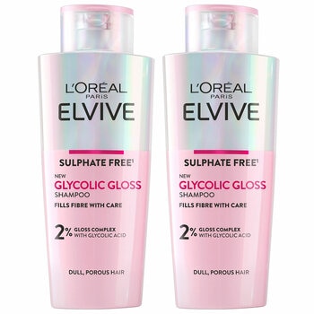 L'Oréal Paris Elvive Glycolic Gloss Shampoo, 2 x 200ml L'Oréal Paris Elvive Glycolic Gloss Shampoo, 2 x 200ml