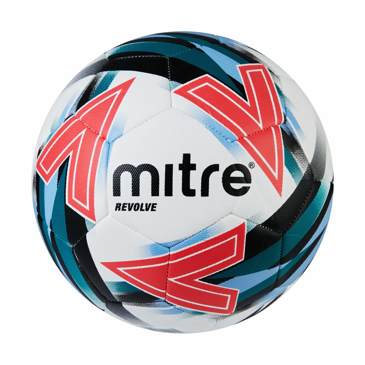 Studio image of the Mitre Revolve Football Size 5 in Red