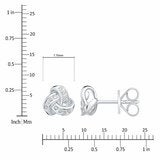 0.15ctw Round Brilliant Cut Diamond Knot Earrings, 14ct White Gold