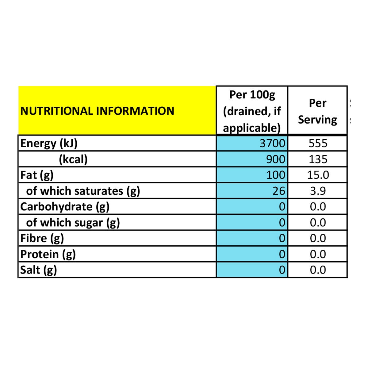 Nutritional Information