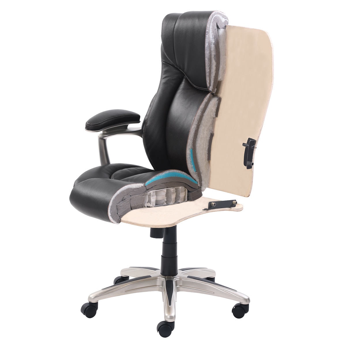 True Innovations Black Leather Executive Office Chair Costco UK