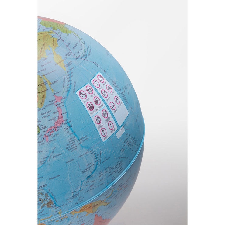 The interactive options on the globe The interactive options on the globe