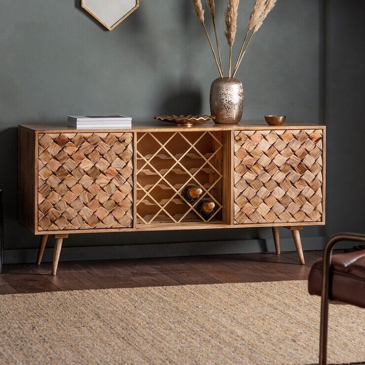 Gallery Tuscany Burnt Wax Wine Rack Sideboard Costco UK