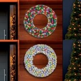 Ornament wreath with LED lights Multi Colour