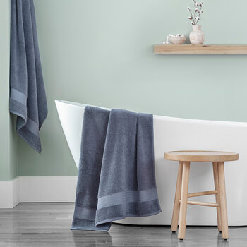 Grandeur 100% Cotton Blue Bath Sheets, 2 Pack