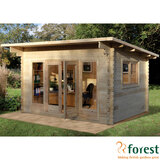 Delivered Forest Garden Melbury 45mm Log Cabin 13ft 1" x 9ft 8" (4 x 3 m)