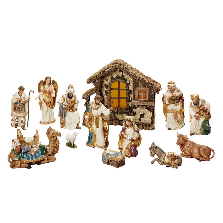 Kirkland Signature Hand Painted Nativity -14 Piece Set