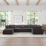 Aiden & Ivy Serene Modular Sofa in Dark Grey