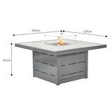 Stone Garden 4 Piece Deep Seating Corner Fire Patio Set in White