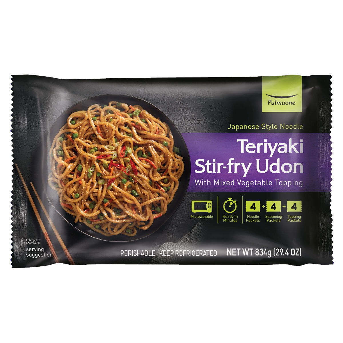 Pulmuone Teriyaki Stir Fry Udon Noodles, 4 Pack