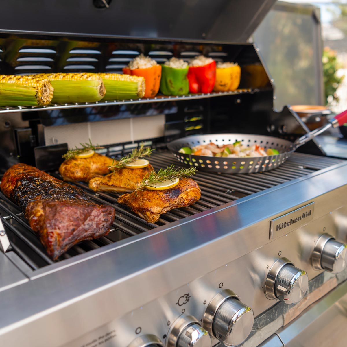 KitchenAid 9 Burner Island Gas Barbecue Grill + Cover Costco UK