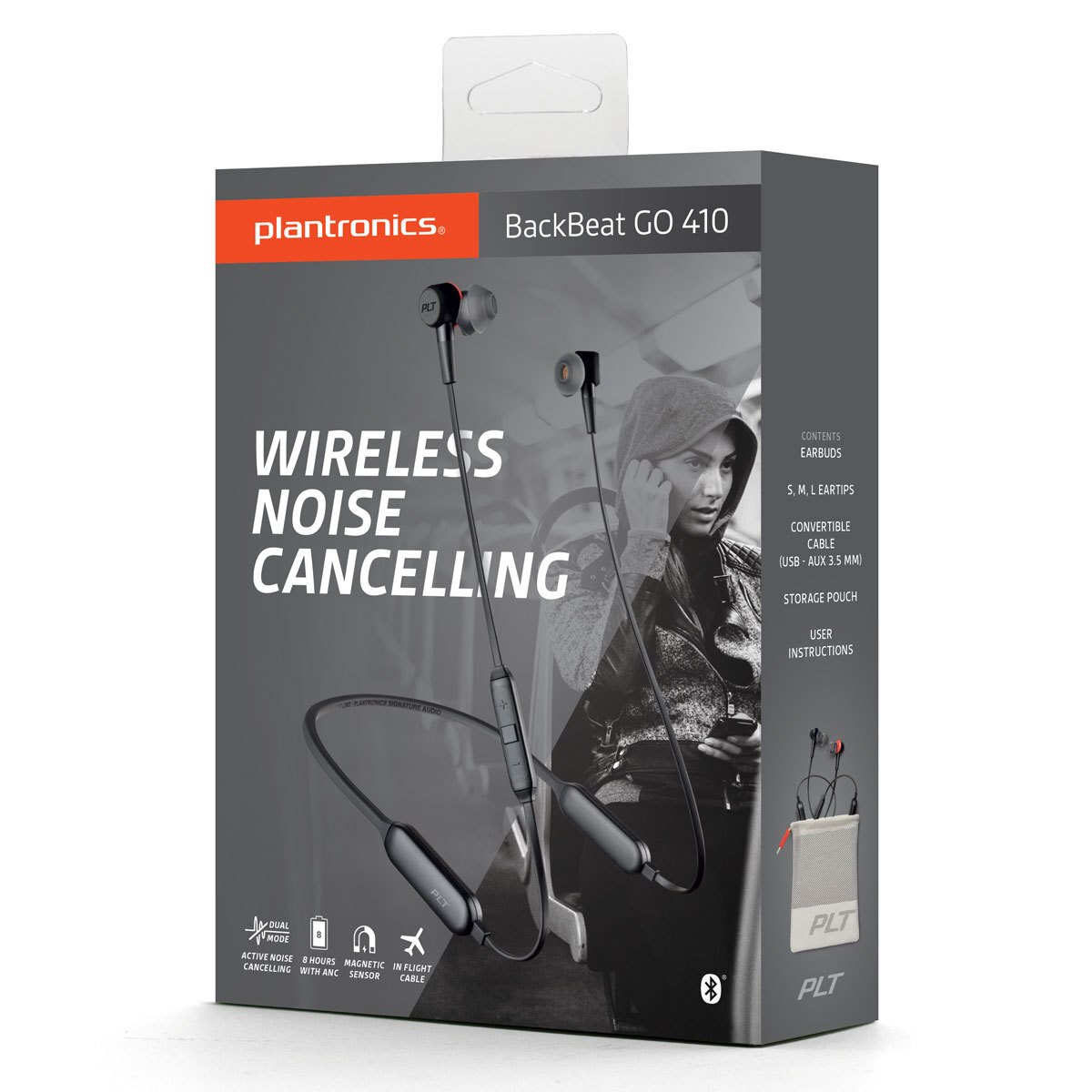 Plantronics BackBeat Go 410 Wireless Active Noise Cancelling Earbuds in