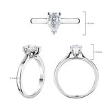 1.00ct Pear Cut Diamond Solitaire Ring, Platinum