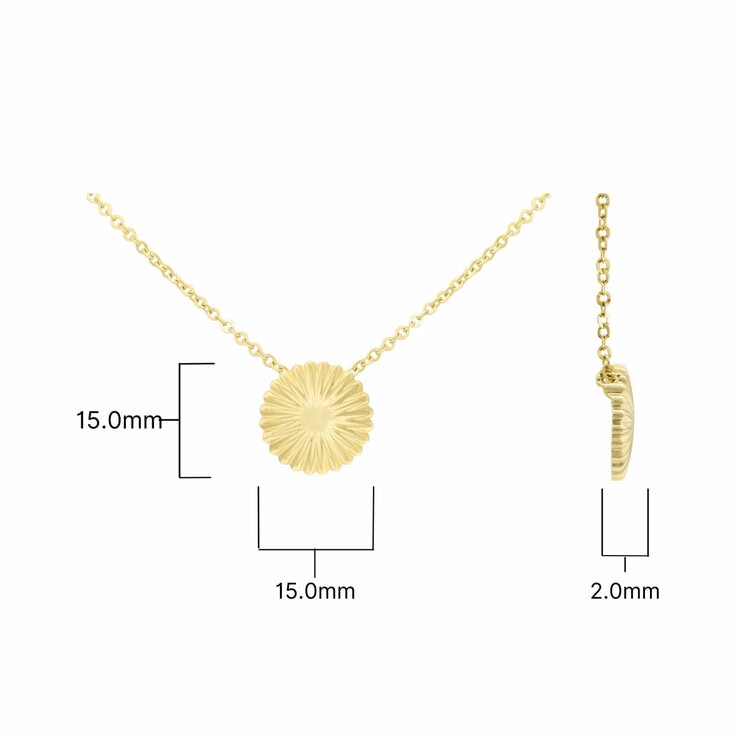 14ct Yellow Gold Textured Disc Pendant