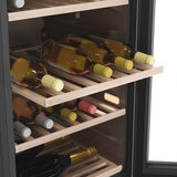 Haier HWS77GDAU1 77 Bottle Dual Zone Wine Cooler, G Rating in Black