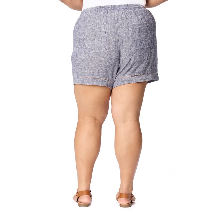 Briggs Ladies Linen Short in Navy, Medium