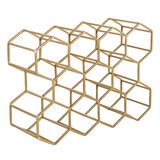 Evergreen 11 Bottle Wine Rack in Gold