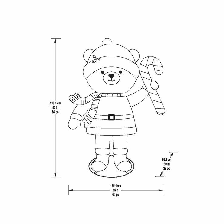 7 ft (86inch) Pop Up Santa Bear 7 ft (86inch) Pop Up Santa Bear