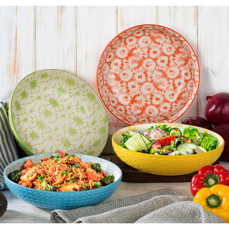 Signature Stoneware 4 Piece Serving Bowls Set