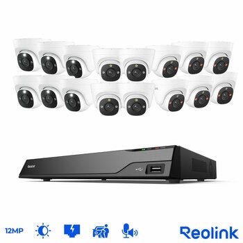 Reolink 12MP (4K+) UHD NVR PoE 16 x Channel / 16 x Turret Cameras with 4TB HDD Reolink 12MP (4K+) UHD NVR PoE 16 x Channel / 16 x Turret Cameras with 4TB HDD