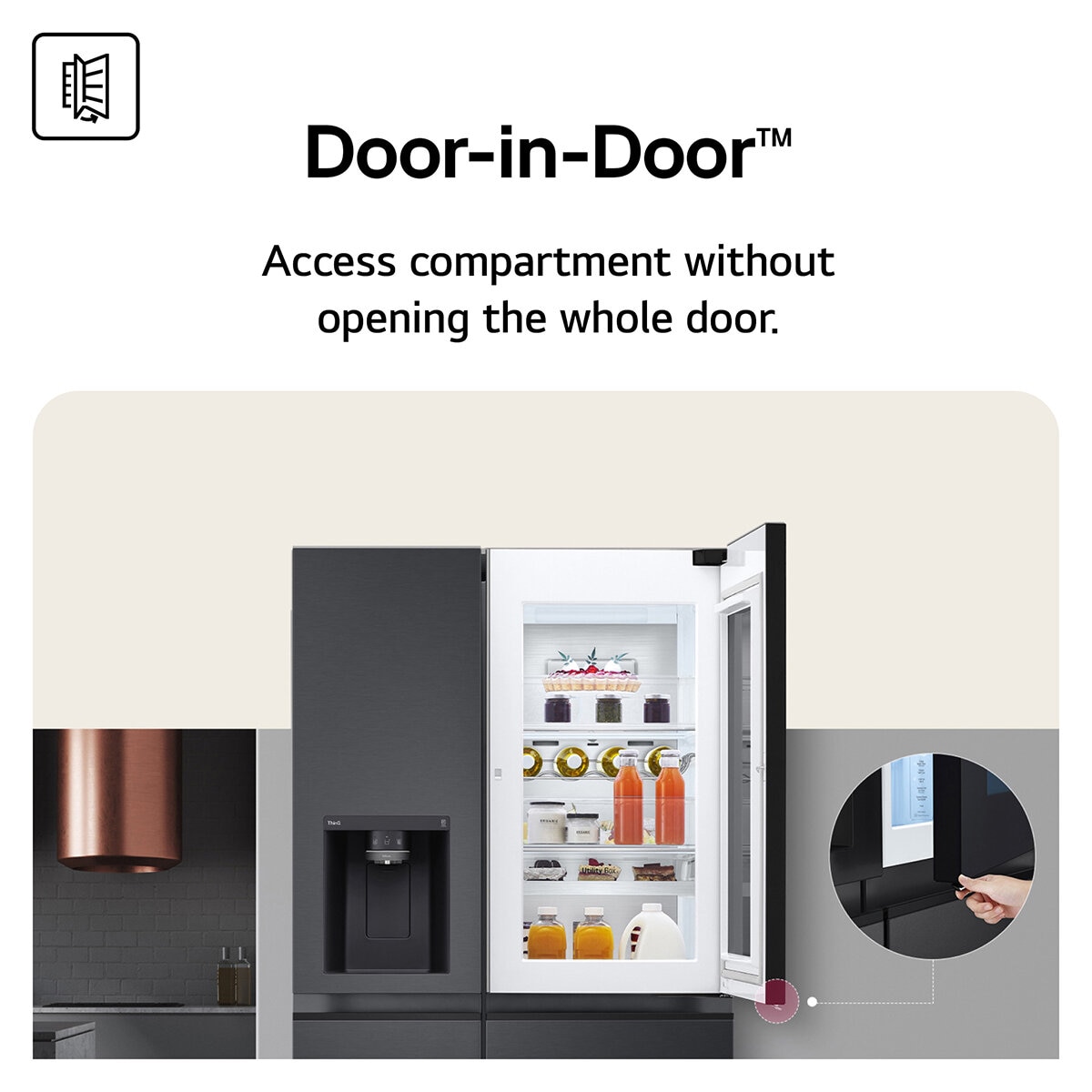 LG GSJC40EPPE Multidoor Fridge Freezer, E Rated in Black