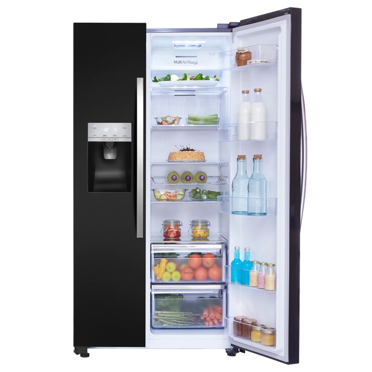 Hisense RS696N4IB1, Side by Side Fridge Freezer A+ Rating in Black