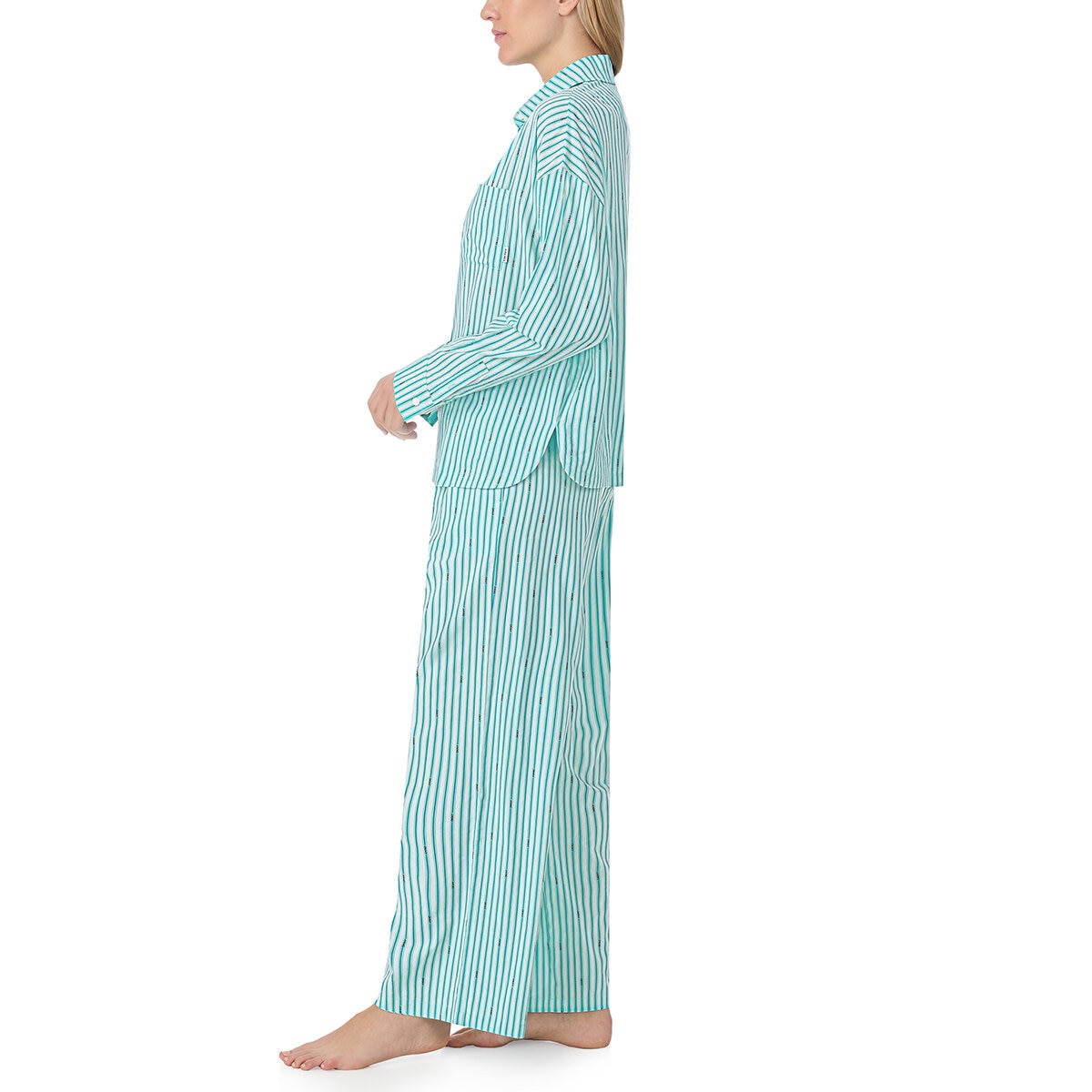 DKNY Ladies Cotton Blend Pyjama Set in Mint