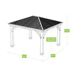 Yardistry 14ft x 12ft (4.3 x 3.7m) Wooden Gazebo with Aluminium Roof