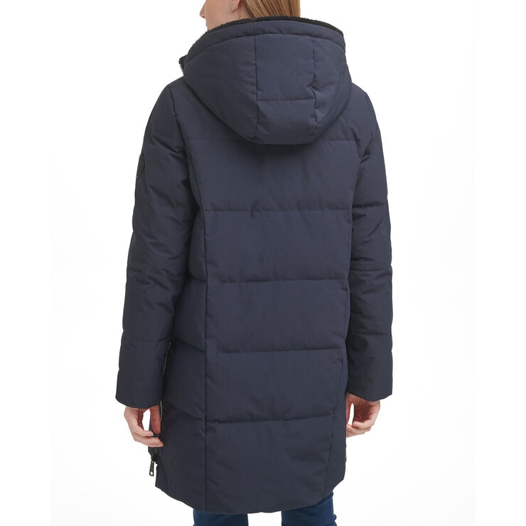 DKNY Women's Long Down Puffer Coat in Navy DKNY Women's Long Down Puffer Coat in Navy