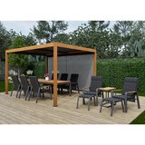 Alvivo 9ft 8" x 13ft 3" (3 x 4m) Wood-Look Louvered Aluminium Pergola Bundle with 3 Pull-Down Screens