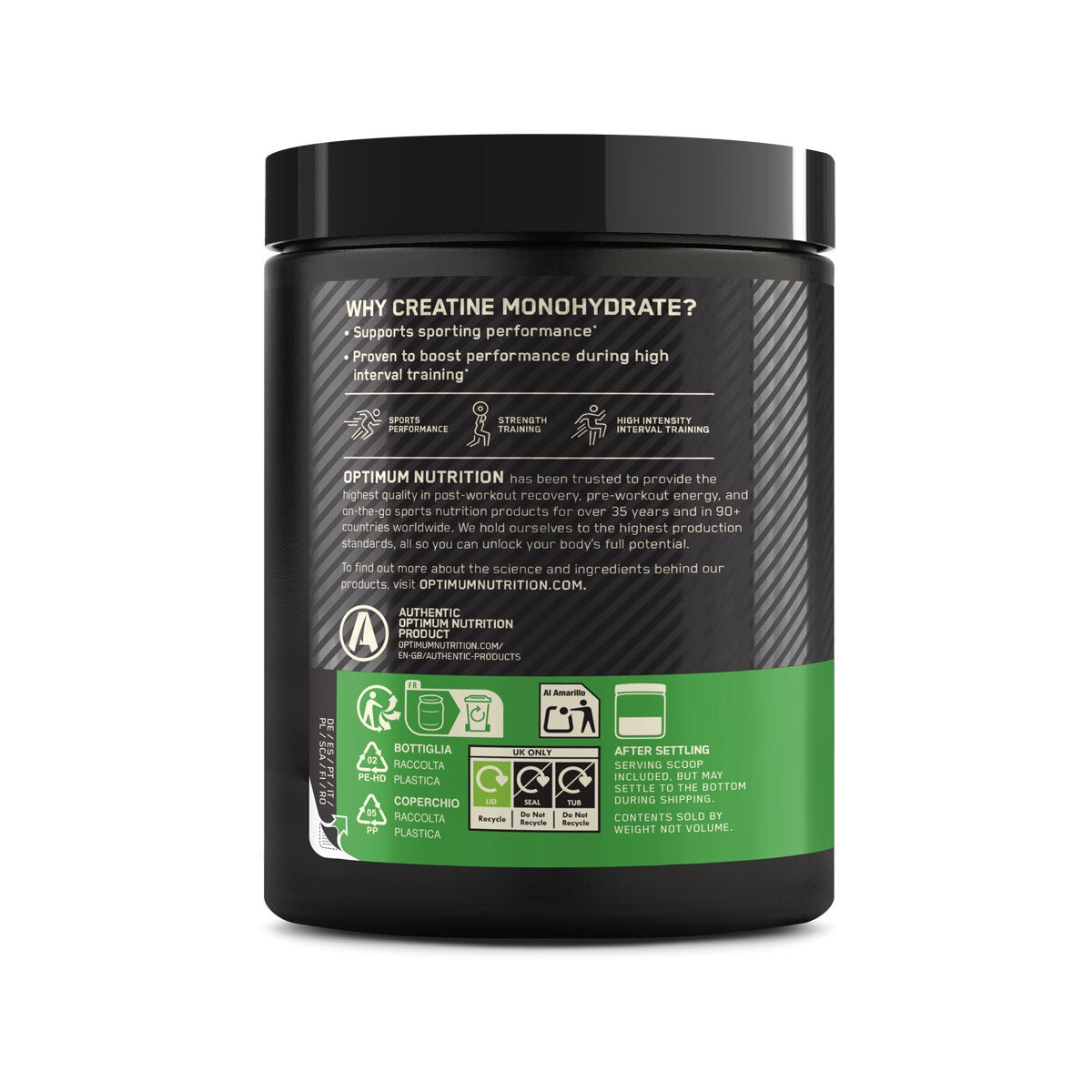 Optimum Nutrition Micronised Creatine Powder - Blue Raspberry 2 x 360g