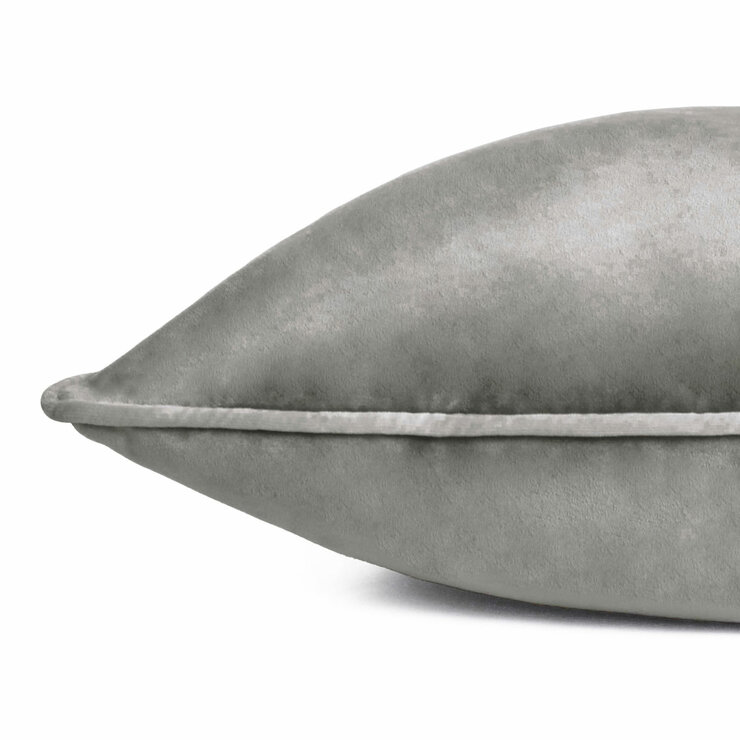 Furn Meridian Grey Velvet Feather Fill Cushion, 45 x 45 cm